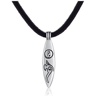 DonDon Collar de Cuero para Hombre 50 cm con Colgante de Acero Inoxidable Diferentes Modelos DonDon Collar de Cuero para Hombre 50 cm con Colgante de Acero Inoxidable Diferentes Modelos