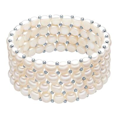 Valero Pearls Pulsera para Mujer Plata de ley 925 Perlas de agua dulce de cultivo Pulsera de perlas Valero Pearls Pulsera para Mujer Plata de ley 925 Perlas de agua dulce de cultivo Pulsera de perlas