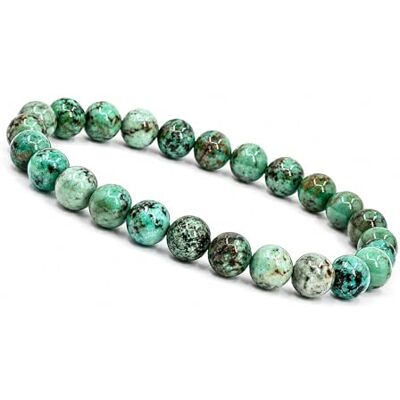 Unique Pulsera de cuentas de chakra africana turquesa para hombre y mujer, 8 mm, piedra natural, pulsera de bolas, piedras curativas, yoga, meditación Unique Pulsera de cuentas de chakra africana turquesa para hombre y mujer, 8 mm, piedra natural, pulsera de bolas, piedras curativas, yoga, meditación
