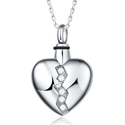 Quiges Colgante de urna de cremación conmemorativa de acero inoxidable, con cadena ajustable, 46 – 52 cm Quiges Colgante de urna de cremación conmemorativa de acero inoxidable, con cadena ajustable, 46 – 52 cm