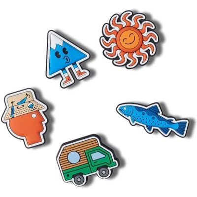 Crocs 5-pack Nature Jibbitz Shoe Charms, Encantos para zapatos, Unisex adulto, Day On The Lake, Talla única Crocs 5-pack Nature Jibbitz Shoe Charms, Encantos para zapatos, Unisex adulto, Day On The Lake, Talla única