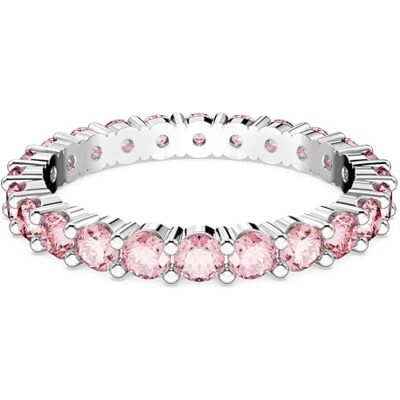 Swarovski Anillo Matrix, Talla redonda, Rosa, Baño de rodio Swarovski Anillo Matrix, Talla redonda, Rosa, Baño de rodio