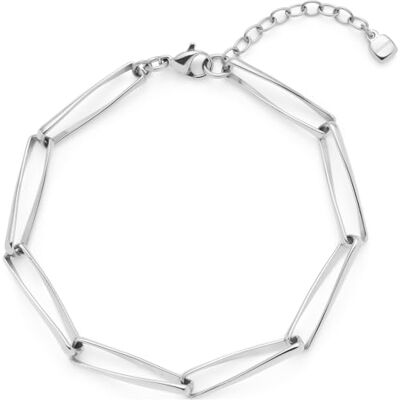 JEWELS BY LEONARDO Consenza Pulsera para mujer de acero inoxidable en color plata con cierre de mosquetón, longitud: 18,5 cm, 18,5 cm, Acero inoxidable, No es una piedra preciosa JEWELS BY LEONARDO Consenza Pulsera para mujer de acero inoxidable en color plata con cierre de mosquetón, longitud: 18,5 cm, 18,5 cm, Acero inoxidable, No es una piedra preciosa
