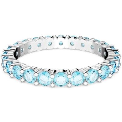 Swarovski Anillo Matrix, Talla redonda, Azules, Baño de rodio Swarovski Anillo Matrix, Talla redonda, Azules, Baño de rodio