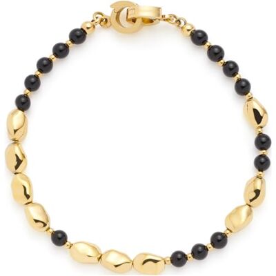 JEWELS BY LEONARDO Pulsera Dorina Clip & Mix de acero inoxidable dorado, perlas doradas y perlas de cristal negras, 19 cm de longitud, joyas para mujer, , Eine Grösse, Acero inoxidable, No es JEWELS BY LEONARDO Pulsera Dorina Clip & Mix de acero inoxidable dorado, perlas doradas y perlas de cristal negras, 19 cm de longitud, joyas para mujer, , Eine Grösse, Acero inoxidable, No es