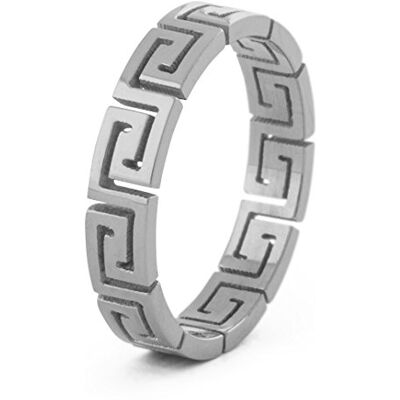 Akitsune Argius Anillo Griego Adorno Diseño Anillo Mujer Hombre Acero Inoxidable Filigrana Mandre Akitsune Argius Anillo Griego Adorno Diseño Anillo Mujer Hombre Acero Inoxidable Filigrana Mandre