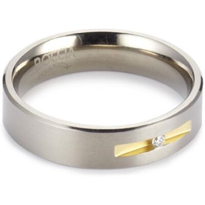 Boccia Anillo de Titanio con Diamante, Talla 13 (16,88 mm) Boccia Anillo de Titanio con Diamante, Talla 13 (16,88 mm)