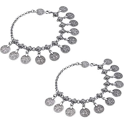 EQLEF 2pcs Monedas étnicas Tribales de Tobilleras Pulseras de Playa para Mujeres Borlas Joyas de Tobillera de Tobillo Bohemio Ajustables de Tobillera de Tobillo Bohemio EQLEF 2pcs Monedas étnicas Tribales de Tobilleras Pulseras de Playa para Mujeres Borlas Joyas de Tobillera de Tobillo Bohemio Ajustables de Tobillera de Tobillo Bohemio