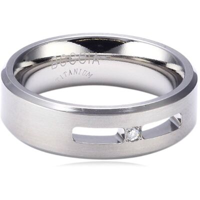 Boccia Anillo de Titanio con Diamante, Talla 13 (16,88 mm) Boccia Anillo de Titanio con Diamante, Talla 13 (16,88 mm)
