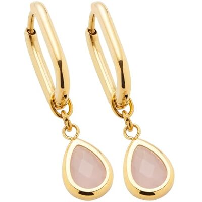 JEWELS BY LEONARDO Pendientes Ciao Rosy • 1 par de pendientes de acero inoxidable dorado • Piedra rosa en forma de gota • Regalo de joyas para mujer • , Eine Grösse, Acero inoxidable, Sin piedra JEWELS BY LEONARDO Pendientes Ciao Rosy • 1 par de pendientes de acero inoxidable dorado • Piedra rosa en forma de gota • Regalo de joyas para mujer • , Eine Grösse, Acero inoxidable, Sin piedra