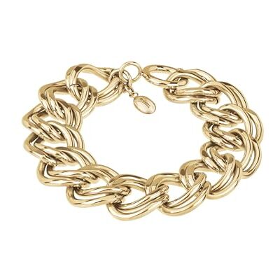 BREIL , Colección Hyper, Pulsera para Mujer Fabricada en Acero IP Dorado con Acabado Espejado y Cadena Oversize, Glam y Vintage, Longitud Ajustable hasta 21 cm, Color Dorado BREIL , Colección Hyper, Pulsera para Mujer Fabricada en Acero IP Dorado con Acabado Espejado y Cadena Oversize, Glam y Vintage, Longitud Ajustable hasta 21 cm, Color Dorado
