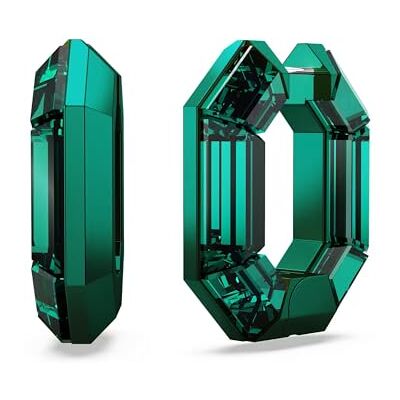 Swarovski Pendientes de aro Lucent, Forma octagonal, Pequeños, Verdes Swarovski Pendientes de aro Lucent, Forma octagonal, Pequeños, Verdes