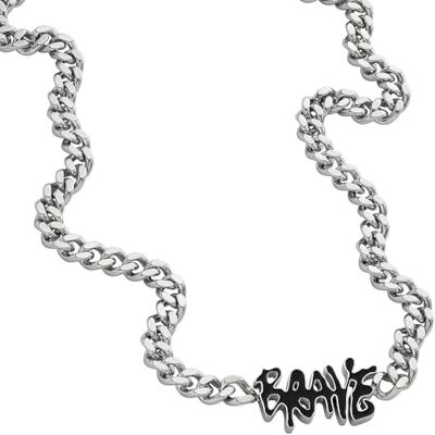 Diesel Collar de cadena para hombre en acero inoxidable bicolor con cierre de langosta, Gris Pizarra Claro Diesel Collar de cadena para hombre en acero inoxidable bicolor con cierre de langosta, Gris Pizarra Claro