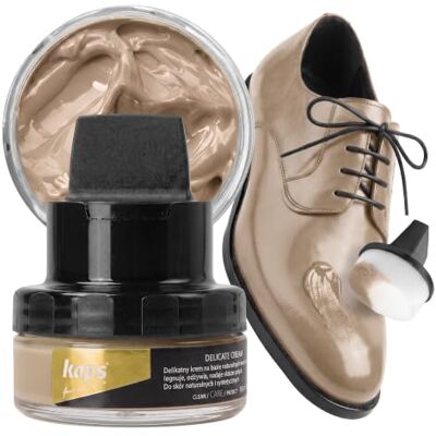 Kaps Crema para Zapatos con Aplicador de Esponja, Cuidado Intensivo y Nutritivo del Cuero, Delicate, 70 Colores Kaps Crema para Zapatos con Aplicador de Esponja, Cuidado Intensivo y Nutritivo del Cuero, Delicate, 70 Colores