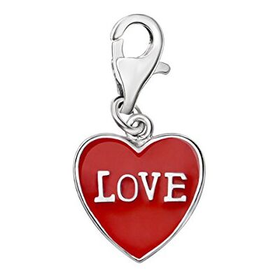 Quiges Charm con Cierre Colgante 3D Corazón Plata de Ley 925 Mujer para Pulseras Europeas Quiges Charm con Cierre Colgante 3D Corazón Plata de Ley 925 Mujer para Pulseras Europeas