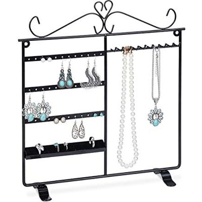 Relaxdays Organizador joyas, Joyero de pie Collares, Pendientes, Anillos, 34x31,5x9cm, Colgador joyería, Negro Relaxdays Organizador joyas, Joyero de pie Collares, Pendientes, Anillos, 34x31,5x9cm, Colgador joyería, Negro