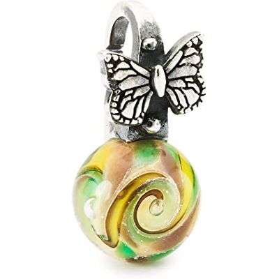 Trollbeads Colgante de mariposa, talla única, Plata esterlina, Cristal. Trollbeads Colgante de mariposa, talla única, Plata esterlina, Cristal.