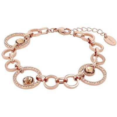 s.Oliver Pulsera de mujer de acero inoxidable con cristal de 17+3 cm oro rosa, idea de regalo, s.Oliver Pulsera de mujer de acero inoxidable con cristal de 17+3 cm oro rosa, idea de regalo,