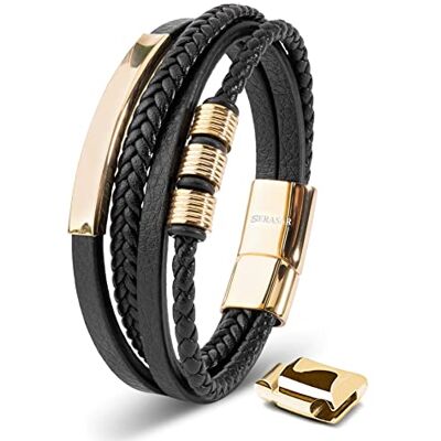 SERASAR Pulsera Cuero Hombre Oro 17cm Dorado Hombre Chico Pulseras Hombres Brazalete Brazaletes Pulso Muñequera Muñequeras Bisuteria Joyeria Nudos Cuerda Leather Bracelet Jewellery Bandera España SERASAR Pulsera Cuero Hombre Oro 17cm Dorado Hombre Chico Pulseras Hombres Brazalete Brazaletes Pulso Muñequera Muñequeras Bisuteria Joyeria Nudos Cuerda Leather Bracelet Jewellery Bandera España