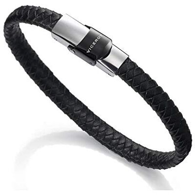 Viceroy Brazalete para Hombre Yard Acero Inoxidable y Piel, 21,5 cm – 6097P09010 Viceroy Brazalete para Hombre Yard Acero Inoxidable y Piel, 21,5 cm – 6097P09010