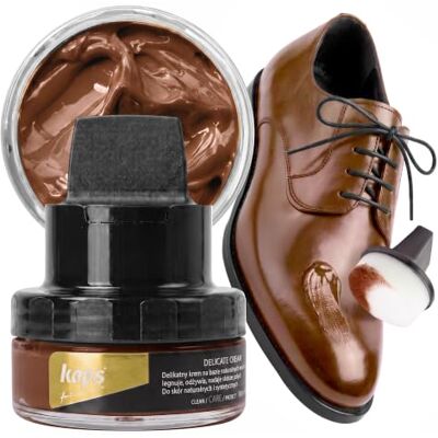 Kaps Crema para Zapatos con Aplicador de Esponja, Cuidado Intensivo y Nutritivo del Cuero, Delicate, 70 Colores Kaps Crema para Zapatos con Aplicador de Esponja, Cuidado Intensivo y Nutritivo del Cuero, Delicate, 70 Colores