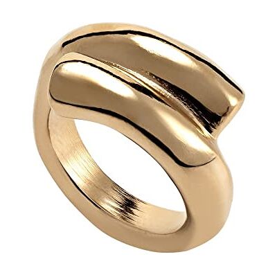 UNO de 50 Anillo De Aleación De Metales Bañado En Oro De 18K Con Forma Tubular Cerrado Al Centro UNO de 50 Anillo De Aleación De Metales Bañado En Oro De 18K Con Forma Tubular Cerrado Al Centro