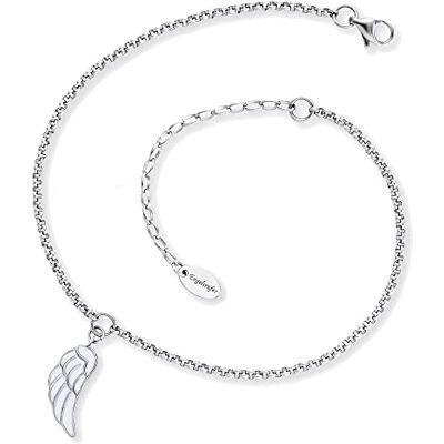 Engelsrufer Tobillera para mujer con colgante de plata de ley 925 rodiada o acero inoxidable, longitud ajustable, sin níquel, apta para alérgicos, Länge 22 + 5 cm, Acero inoxidable, No es una piedra Engelsrufer Tobillera para mujer con colgante de plata de ley 925 rodiada o acero inoxidable, longitud ajustable, sin níquel, apta para alérgicos, Länge 22 + 5 cm, Acero inoxidable, No es una piedra