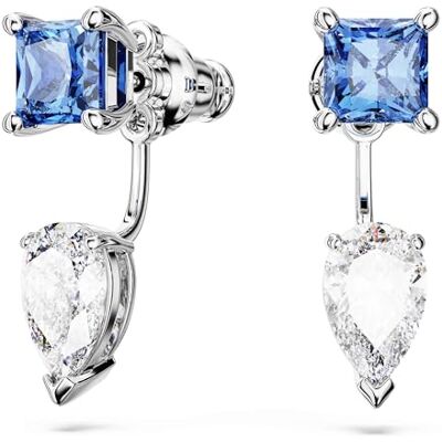 Swarovski Pendientes ear jacket Mesmera, Tallas mixtas, Desmontable, Azules, Baño de rodio Swarovski Pendientes ear jacket Mesmera, Tallas mixtas, Desmontable, Azules, Baño de rodio