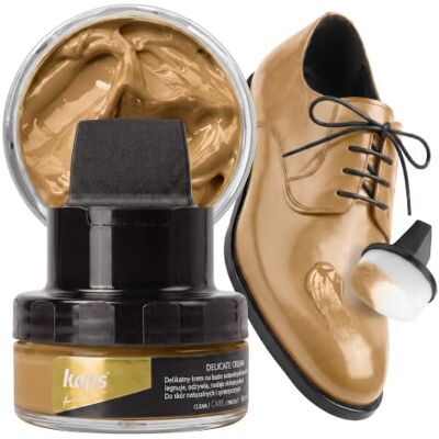 Kaps Crema para Zapatos con Aplicador de Esponja, Cuidado Intensivo y Nutritivo del Cuero, Delicate, 70 Colores Kaps Crema para Zapatos con Aplicador de Esponja, Cuidado Intensivo y Nutritivo del Cuero, Delicate, 70 Colores