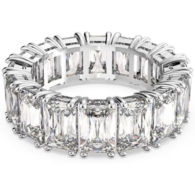 Swarovski Anillo Vittore, Talla rectangular, Blanco, Baño de rodio, 50 Swarovski Anillo Vittore, Talla rectangular, Blanco, Baño de rodio, 50