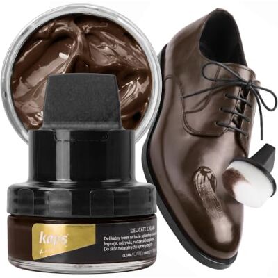 Kaps Crema para Zapatos con Aplicador de Esponja, Cuidado Intensivo y Nutritivo del Cuero, Delicate, 70 Colores Kaps Crema para Zapatos con Aplicador de Esponja, Cuidado Intensivo y Nutritivo del Cuero, Delicate, 70 Colores