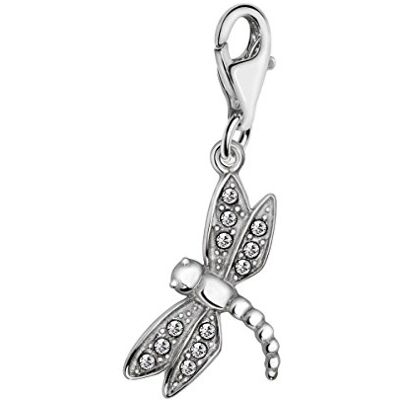Quiges Charm con Cierre Plateado Luciérnaga con Zirconia Transparente Abalorios Joyería de Mujer Quiges Charm con Cierre Plateado Luciérnaga con Zirconia Transparente Abalorios Joyería de Mujer