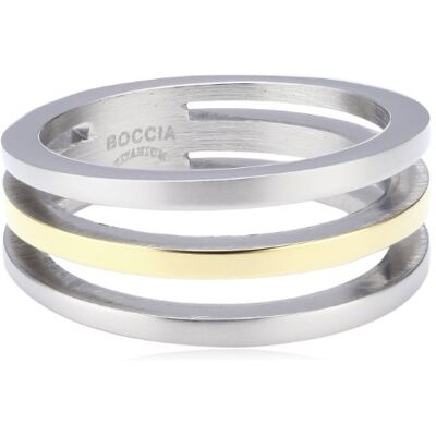Boccia Anillo para Mujer de Titanio Bicolor 0128-0248, sin Gema Boccia Anillo para Mujer de Titanio Bicolor 0128-0248, sin Gema
