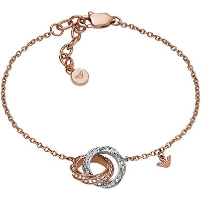 Giorgio Armani Pulsera de mujer de acero inoxidable o latón con cierre de langosta en tono oro rosa Giorgio Armani Pulsera de mujer de acero inoxidable o latón con cierre de langosta en tono oro rosa