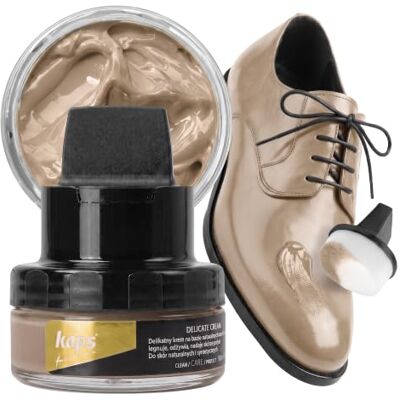Kaps Crema para Zapatos con Aplicador de Esponja, Cuidado Intensivo y Nutritivo del Cuero, Delicate, 70 Colores Kaps Crema para Zapatos con Aplicador de Esponja, Cuidado Intensivo y Nutritivo del Cuero, Delicate, 70 Colores