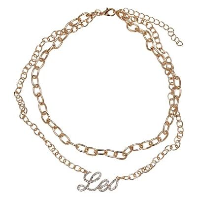 Urban Classics Collar unisex Diamond Zodiac Golden Necklace, color leo, talla única Urban Classics Collar unisex Diamond Zodiac Golden Necklace, color leo, talla única