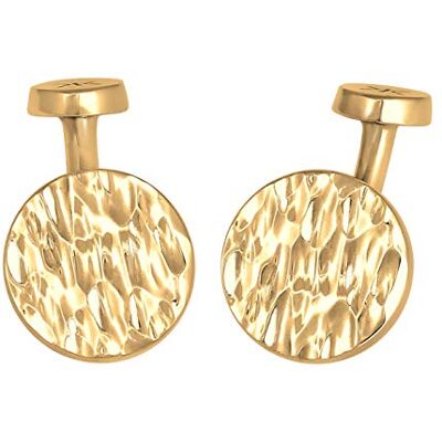 Kuzzoi Gemelos para hombre con diseño de moneda en aspecto martillado, plata de ley 925 chapada en oro, gemelos para camisa, elegantes regalos para hombres para bodas y cumpleaños, Plata de ley 925 Kuzzoi Gemelos para hombre con diseño de moneda en aspecto martillado, plata de ley 925 chapada en oro, gemelos para camisa, elegantes regalos para hombres para bodas y cumpleaños, Plata de ley 925