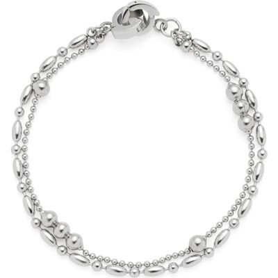 JEWELS BY LEONARDO Pulsera Clip & Mix Ilvi, pulsera de acero inoxidable plateado, perlas de acero inoxidable de diferentes formas, 18,5 cm de longitud, joyas para mujer, JEWELS BY LEONARDO Pulsera Clip & Mix Ilvi, pulsera de acero inoxidable plateado, perlas de acero inoxidable de diferentes formas, 18,5 cm de longitud, joyas para mujer,