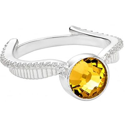 Harry Potter Anillo oficial de plata de ley con cristal de snitch dorado (S) de The Carat Shop Harry Potter Anillo oficial de plata de ley con cristal de snitch dorado (S) de The Carat Shop