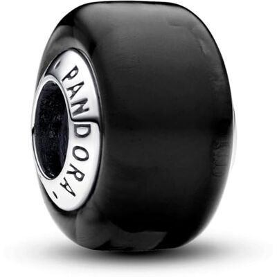 PANDORA Moments Colgante de plata de ley con cristal de Murano negro PANDORA Moments Colgante de plata de ley con cristal de Murano negro