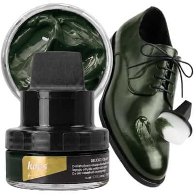 Kaps Crema para Zapatos con Aplicador de Esponja, Cuidado Intensivo y Nutritivo del Cuero, Delicate, 70 Colores Kaps Crema para Zapatos con Aplicador de Esponja, Cuidado Intensivo y Nutritivo del Cuero, Delicate, 70 Colores