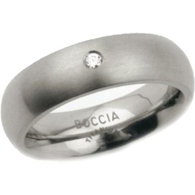 Boccia Anillo de Titanio con Diamante, Talla 13 (16,88 mm) Boccia Anillo de Titanio con Diamante, Talla 13 (16,88 mm)