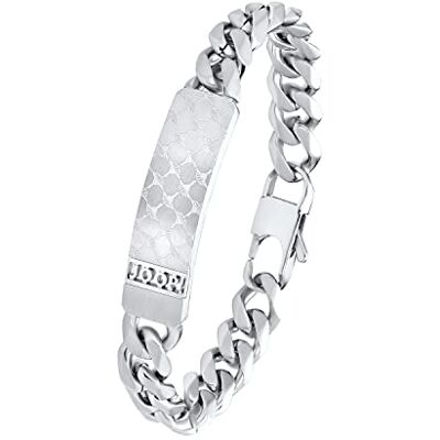 Joop! Pulsera Ident de acero inoxidable para hombre, 21 cm, plateada, se entrega en estuche de regalo Joop! Pulsera Ident de acero inoxidable para hombre, 21 cm, plateada, se entrega en estuche de regalo