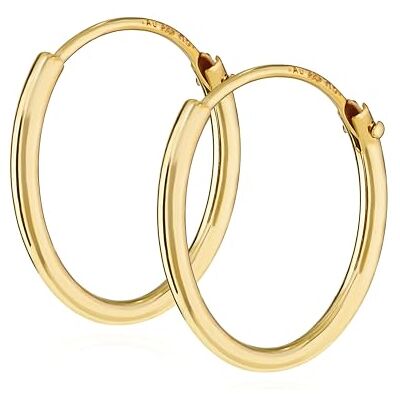 NKlaus 15mm par 375 oro amarillo criollo aretes joyería del oído pendientes de oro NKlaus 15mm par 375 oro amarillo criollo aretes joyería del oído pendientes de oro