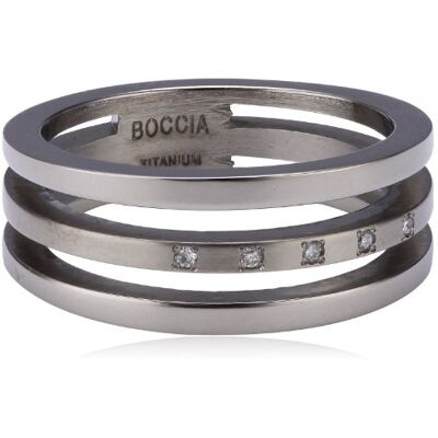 Boccia Anillo de Titanio con Diamante, Talla 13 (16,88 mm) Boccia Anillo de Titanio con Diamante, Talla 13 (16,88 mm)