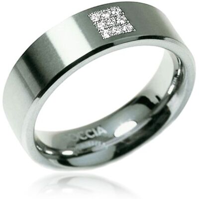 Boccia Anillo de Titanio con Diamante, Talla 13 (16,88 mm) Boccia Anillo de Titanio con Diamante, Talla 13 (16,88 mm)