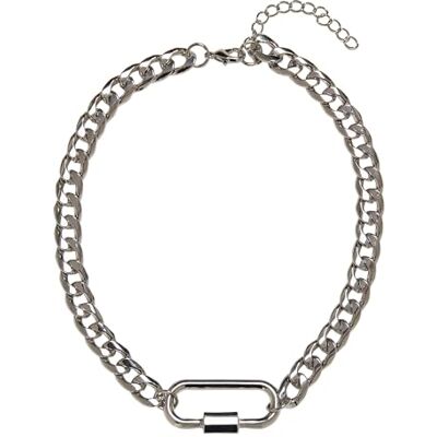 Urban Classics Collar unisex con gran cierre giratorio de metal, cadena barbada para hombres y mujeres, oro o plata, longitud 38 cm, talla única, Metal, Sin piedras preciosas Urban Classics Collar unisex con gran cierre giratorio de metal, cadena barbada para hombres y mujeres, oro o plata, longitud 38 cm, talla única, Metal, Sin piedras preciosas