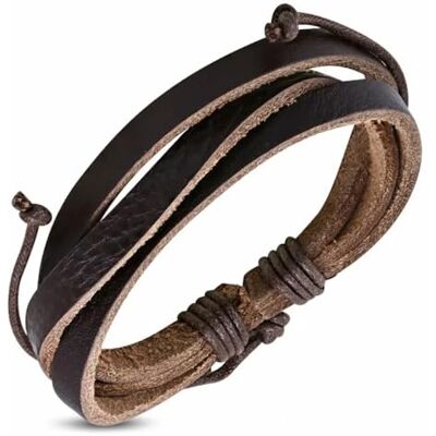 ZENSE Pulsera de cuero ajustable para hombres ZENSE Pulsera de cuero ajustable para hombres