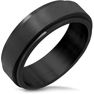 ZENSE Anillo giratorio para hombre en negro mate ZR0157 ZENSE Anillo giratorio para hombre en negro mate ZR0157