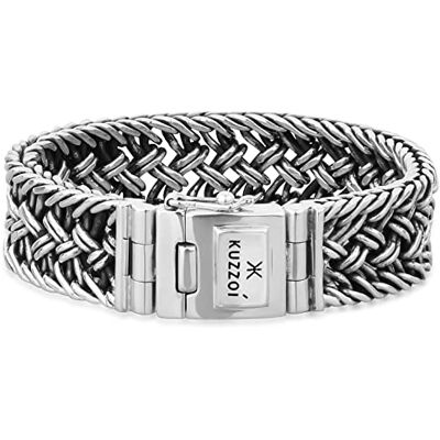 Kuzzoi Pulsera de plata de ley 925 maciza para hombre, ancho de 20 mm, 335104 Kuzzoi Pulsera de plata de ley 925 maciza para hombre, ancho de 20 mm, 335104